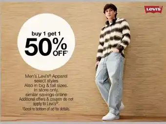 JC Penney Men's Levi's Apparel offer