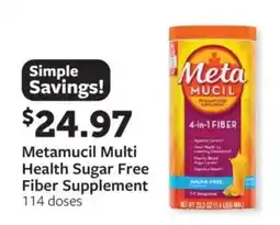 Fareway Metamucil Multi Health Sugar Free Fiber Supplement offer