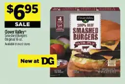 Dollar General Clover Valley Smashed Burgers offer