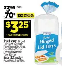 Dollar General True Living Hinged Lid Trays offer