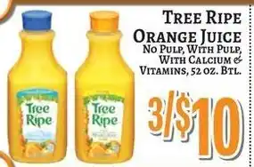 Trade Fair Supermarket Tree Ripe orange juice offer