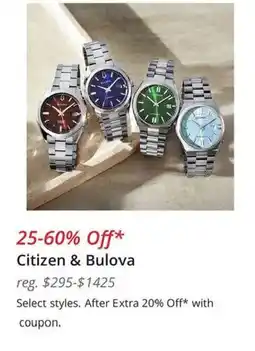 JC Penney Citizen & Bulova offer
