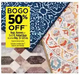 Dollar General Rugs Runners or 3 x 5 ft. Rolled Rugs offer