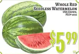 Trade Fair Supermarket Whole Red Seedless Watermelon offer