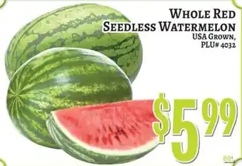 Trade Fair Supermarket Whole Red Seedless Watermelon offer