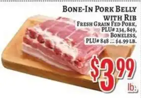 Trade Fair Supermarket Bone-In Pork Belly With Rib offer