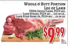 Trade Fair Supermarket Whole & Butt Portion Leg of Lamb offer
