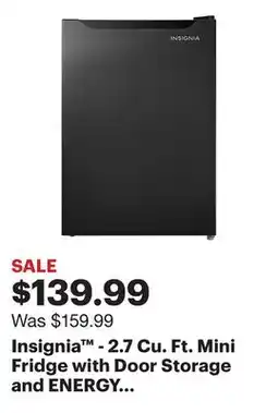 Best Buy Insignia - 2.7 Cu. Ft. Mini Fridge with Door Storage and ENERGY STAR Certification - Black offer