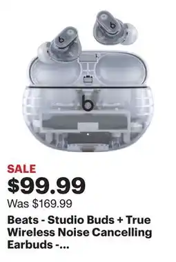 Best Buy Beats - Studio Buds + True Wireless Noise Cancelling Earbuds - Transparent offer