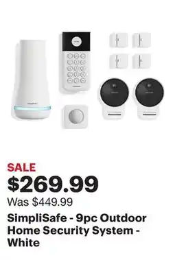 Best Buy SimpliSafe - 9pc Outdoor Home Security System - White offer