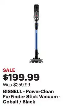 Best Buy BISSELL - PowerClean FurFinder Stick Vacuum - Cobalt / Black offer