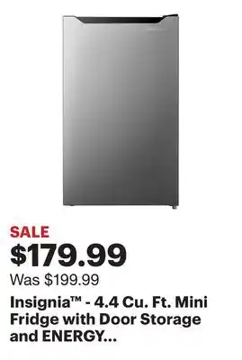 Best Buy Insignia - 4.4 Cu. Ft. Mini Fridge with Door Storage and ENERGY STAR Certification - Stainless Steel offer