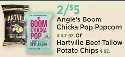 Heinen's Angie's Boom Chicka Pop Popcorn 4.5-7 oz. or Hartville Beef Tallow Potato Chips 4 OZ offer