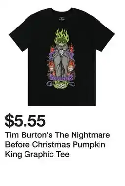 Five Below Tim Burton's The Nightmare Before Christmas Pumpkin King Graphic Tee offer