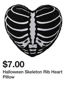 Five Below Halloween Skeleton Rib Heart Pillow offer