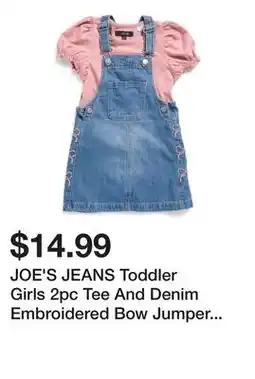 Marshalls JOE'S JEANS Toddler Girls 2pc Tee And Denim Embroidered Bow Jumper Dress Set offer