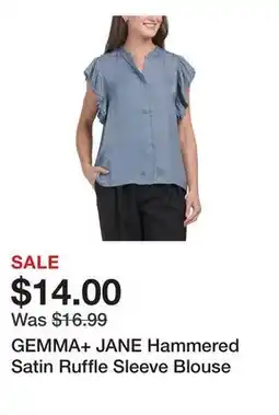 Marshalls GEMMA+ JANE Hammered Satin Ruffle Sleeve Blouse offer