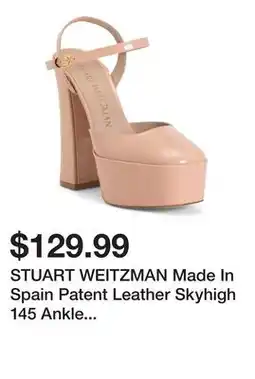 Marshalls STUART WEITZMAN Made In Spain Patent Leather Skyhigh 145 Ankle Strap Pumps offer