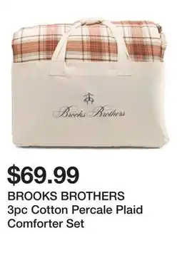 Marshalls BROOKS BROTHERS 3pc Cotton Percale Plaid Comforter Set offer
