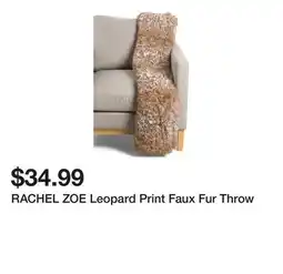 Marshalls RACHEL ZOE Leopard Print Faux Fur Throw offer