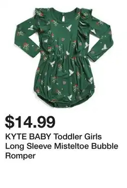Marshalls KYTE BABY Toddler Girls Long Sleeve Misteltoe Bubble Romper offer
