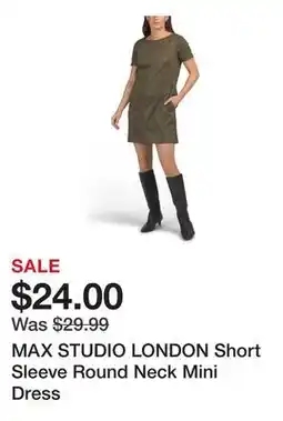 Marshalls MAX STUDIO LONDON Short Sleeve Round Neck Mini Dress offer