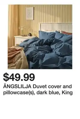Ikea ÄNGSLILJA Duvet cover and pillowcase(s), dark blue, King offer