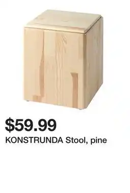 Ikea KONSTRUNDA Stool, pine offer