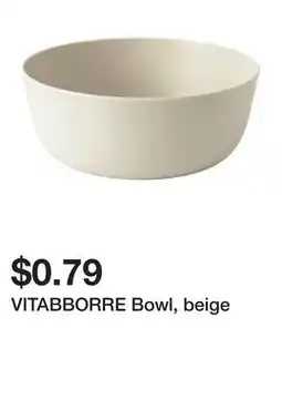 Ikea VITABBORRE Bowl, beige offer