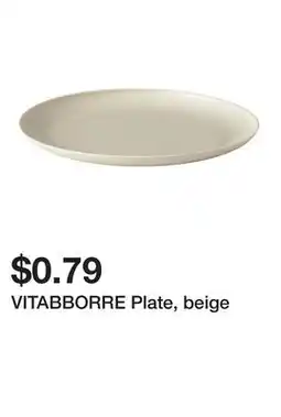Ikea VITABBORRE Plate, beige offer