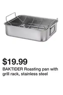 Ikea BAKTIDER Roasting pan with grill rack, stainless steel offer