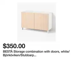 Ikea BESTÅ Storage combination with doors, white/Björköviken/Stubbarp birch veneer offer