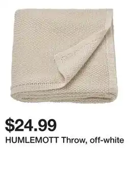 Ikea HUMLEMOTT Throw, off-white offer
