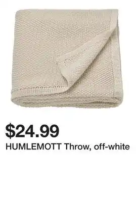 Ikea HUMLEMOTT Throw, off-white offer