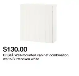Ikea BESTÅ Wall-mounted cabinet combination, white/Sutterviken white offer
