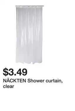 Ikea NÄCKTEN Shower curtain, clear offer