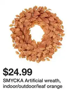 Ikea SMYCKA Artificial wreath, indoor/outdoor/leaf orange offer
