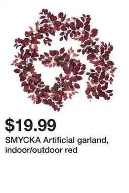 Ikea SMYCKA Artificial garland, indoor/outdoor red offer