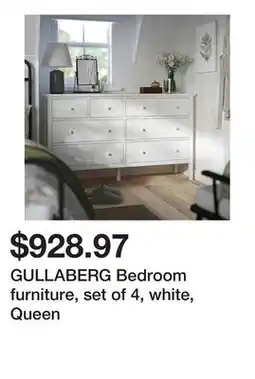 Ikea GULLABERG Bedroom furniture, set of 4, white, Queen offer