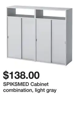 Ikea SPIKSMED Cabinet combination, light gray offer