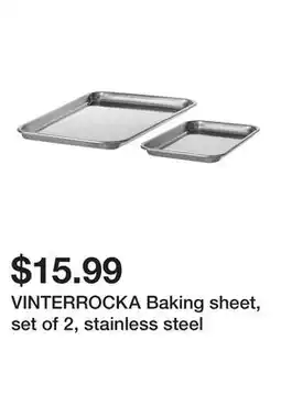 Ikea VINTERROCKA Baking sheet, set of 2, stainless steel offer