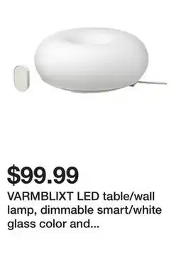 Ikea VARMBLIXT LED table/wall lamp, dimmable smart/white glass color and white spectrum offer