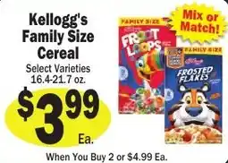 Sellers Bros Kellogg's Family Size Cereal offer