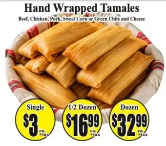 Baja Ranch Hand Wrapped Tamales offer