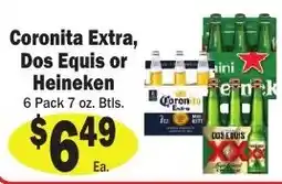 Sellers Bros Coronita Extra, Dos Equis or Heineken offer