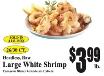 Baja Ranch Headless, Raw Large White Shrimp offer