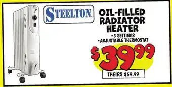 Ollie's STEELTON OIL-FILLED RADIATOR HEATER offer