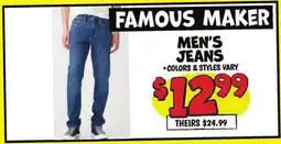 Ollie's FAMOUS MAKER MEN'S JEANS offer