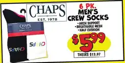 Ollie's CHAPS MEN'S CREW SOCKS offer