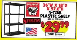 Ollie's STEELTON 4-TIER PLASTIC SHELF offer